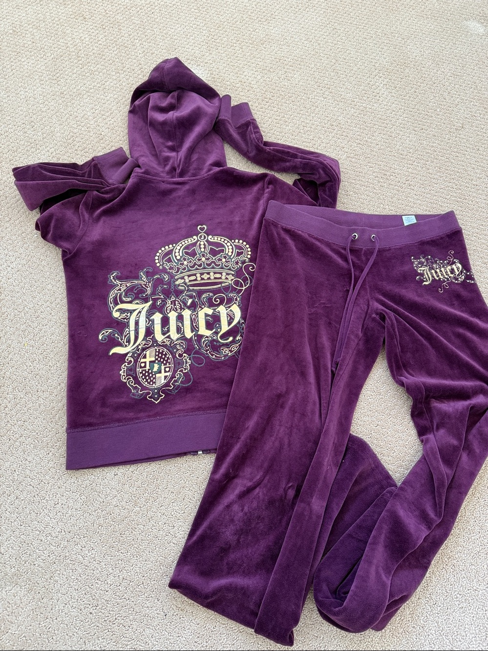 Juicy Couture Velour Hoodie & Joggers Set track suit